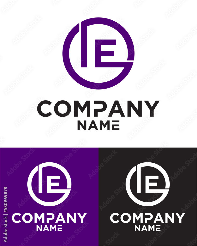 Initial letter l e logo vector design template