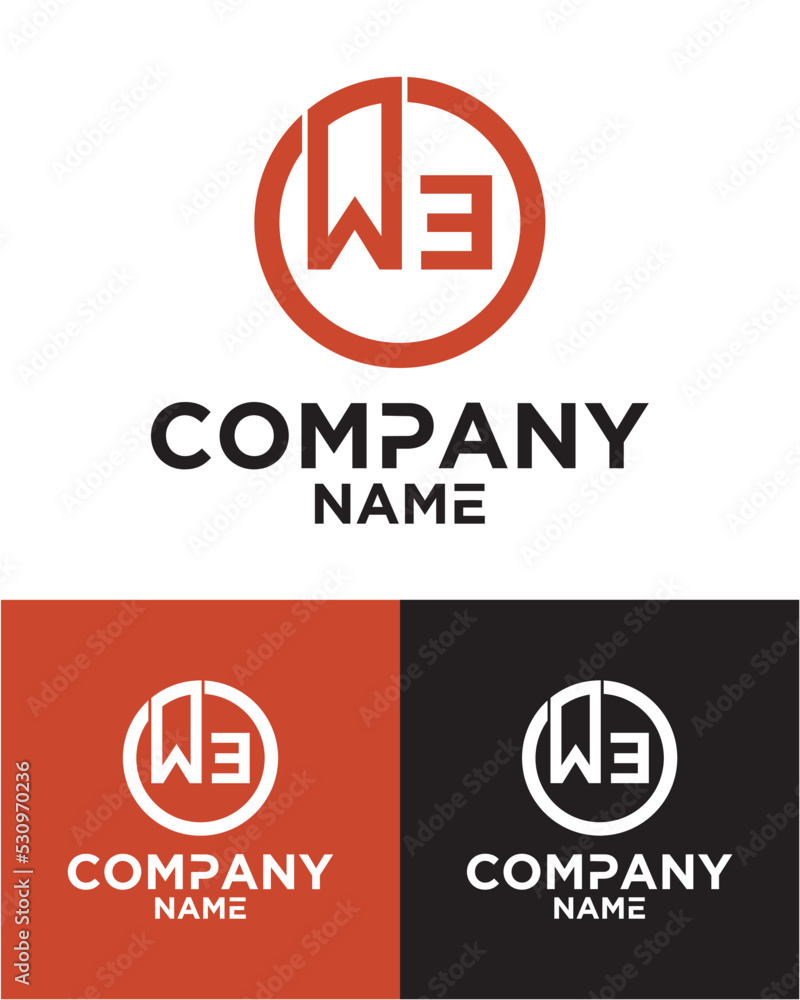 Initial letter w e logo vector design template Initial letter w e logo vector design template
