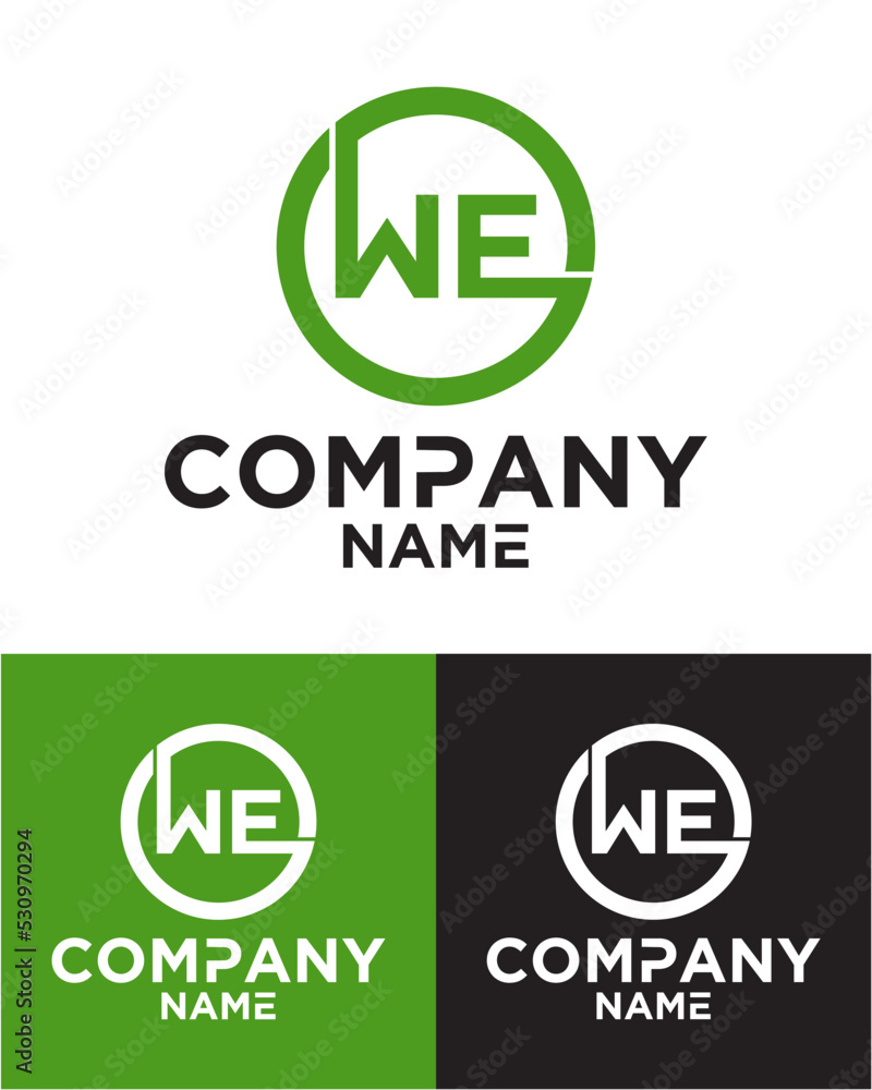 Initial letter w e logo vector design template