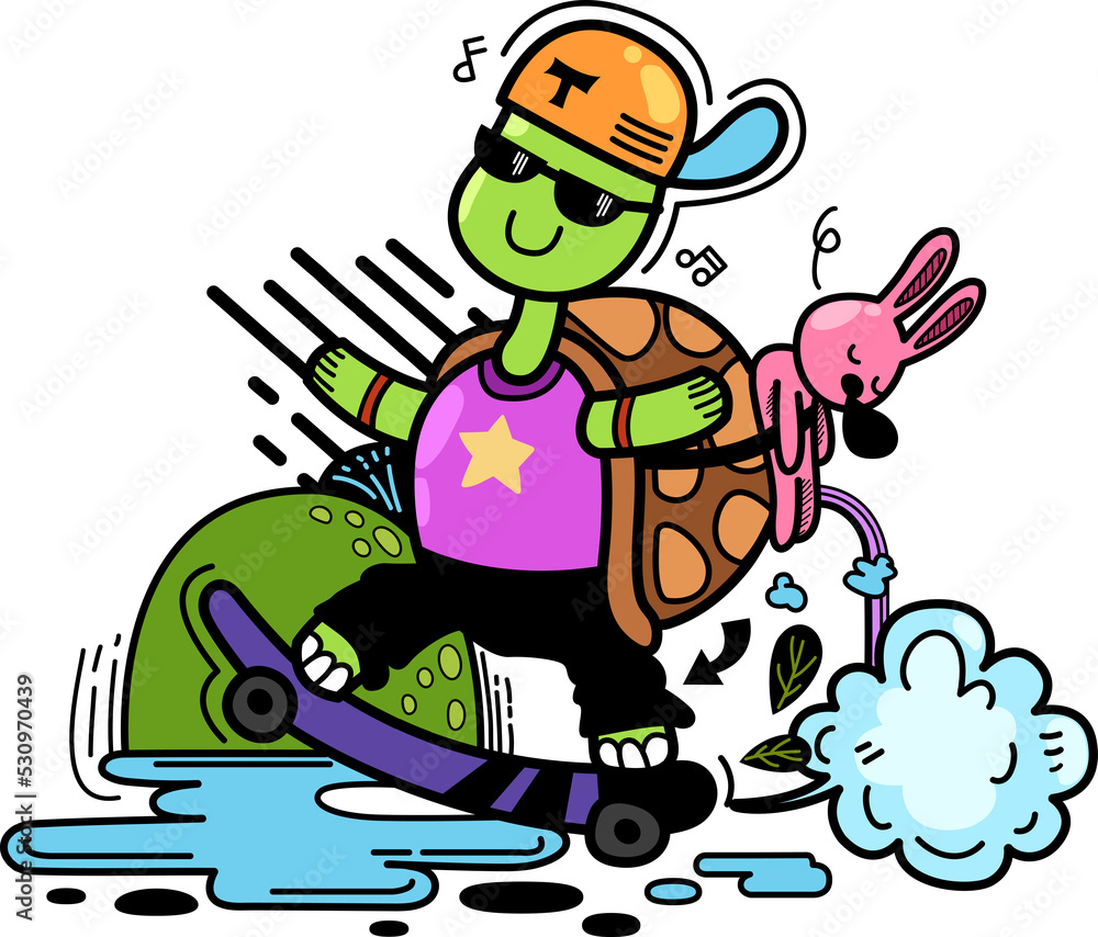 Hand drawn turtle character Hand drawn turtle character