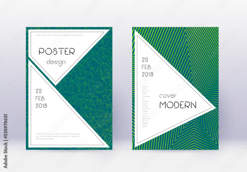 Stylish cover design template set. Green abstract Stylish cover design template set. Green abstract