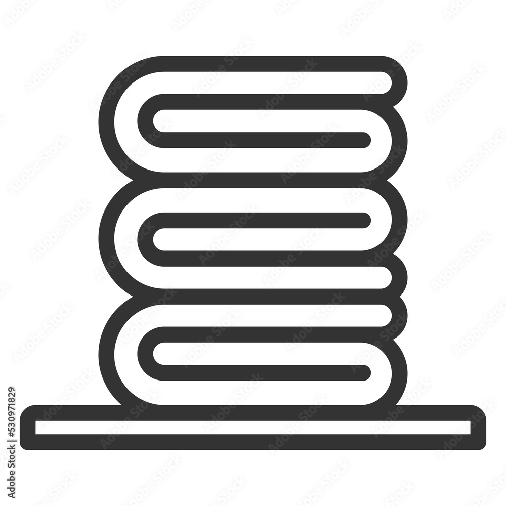 Towels are stacked - icon, illustration on white background, outline style Towels are stacked - icon, illustration on white background, outline style