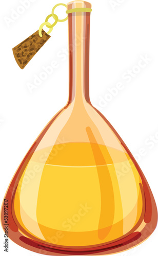 Alchemy elixir icon cartoon vector. Witch bottle. Love poison