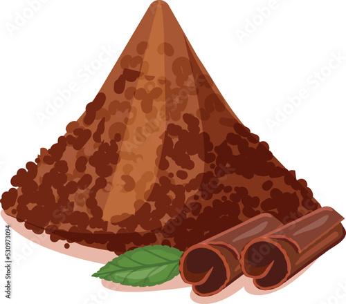 Cocoa powder icon cartoon vector. Chocolate tree. Nut seed