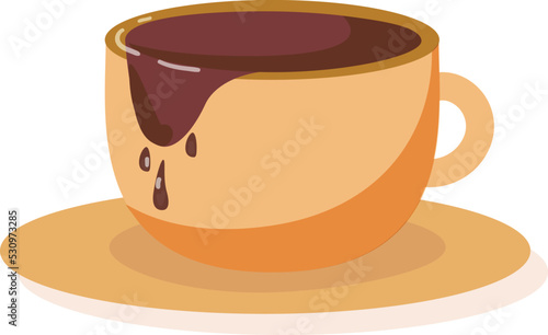 Hot chocolate cup icon cartoon vector. Cocoa yummy. Powder nut