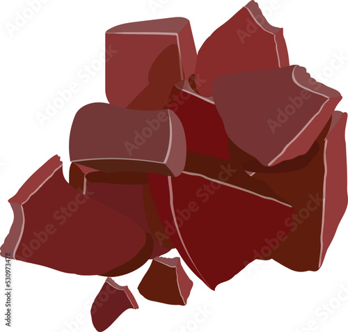 Piece cocoa icon cartoon vector. Fruit leaf. Powder tree