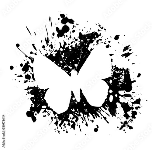 Blob and butterfly. Vector illustration. Abstract grunge decoration. Vector illustration.