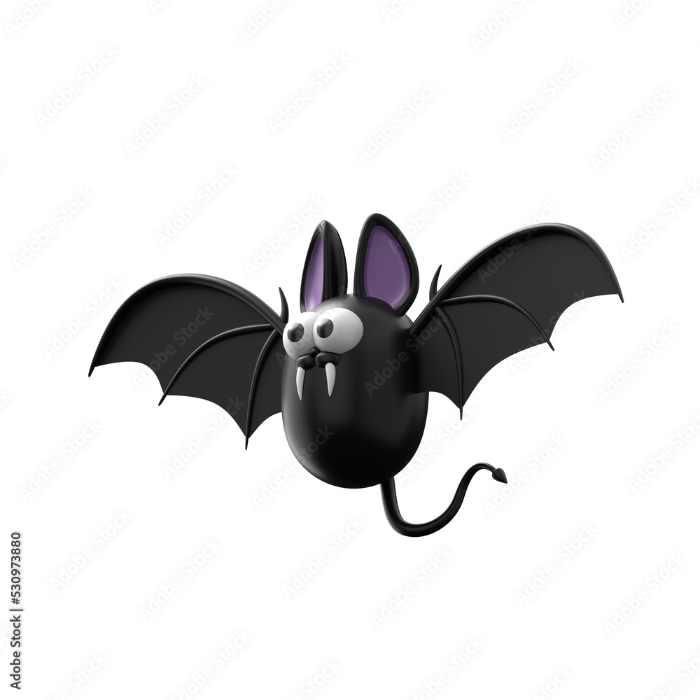 Fototapeta premium 3D Cartoon halloween character bat isolated