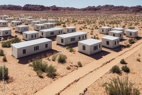 Fotografie, Obraz modular desert village