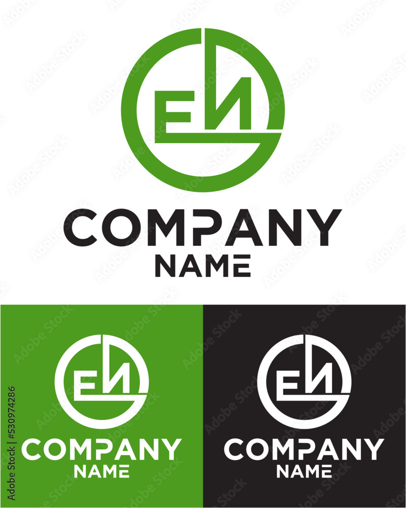 Initial letter e n logo vector design template Initial letter e n logo vector design template