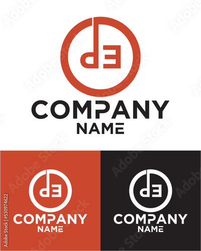Initial letter d e logo vector design template