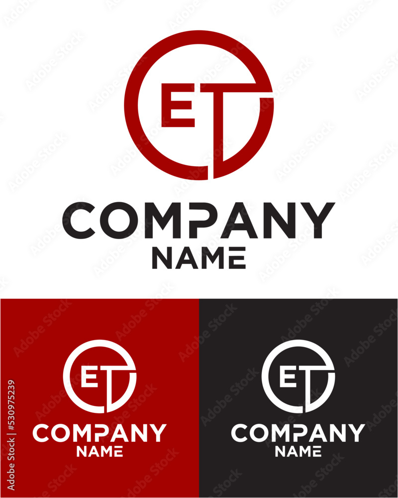 Initial letter e t logo vector design template Initial letter e t logo vector design template