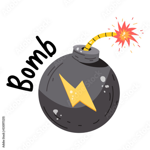 Trendy flat sticker icon of bomb 
