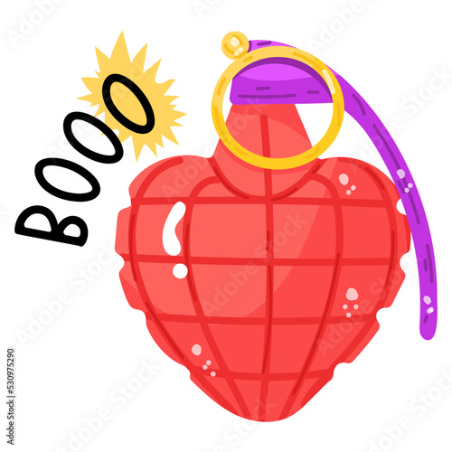 A grenade flat sticker icon download