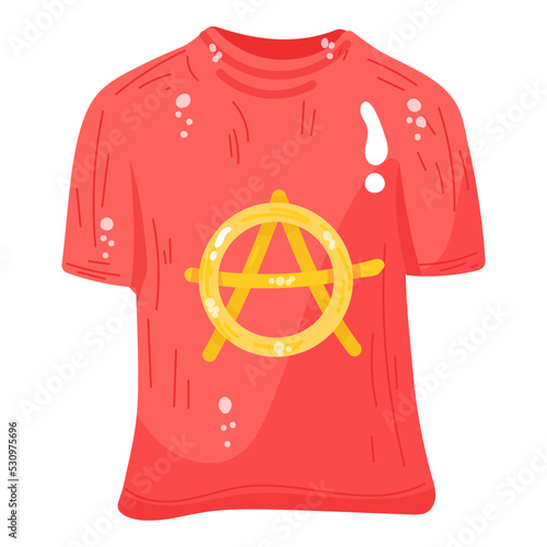 Trendy flat sticker icon of an anarchist shirt  