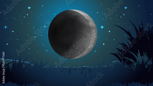 Thumbnail design with super moon night