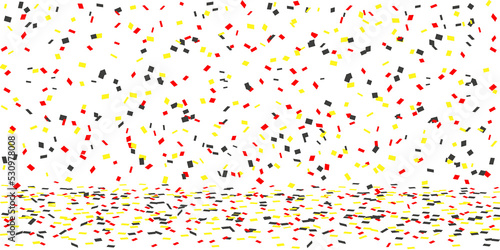 Black, yellow ,red confetti rain PNG on white background 