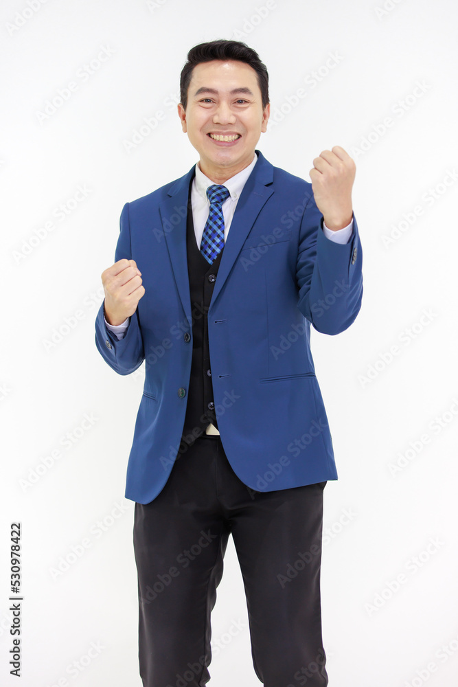 Millennial Asian smart handsome cheerful proud successful professional male businessman ceo entrepreneur in formal suit and necktie standing smiling posing on white background Millennial Asian smart handsome cheerful proud successful professional male businessman ceo entrepreneur in formal suit and necktie standing smiling posing on white background