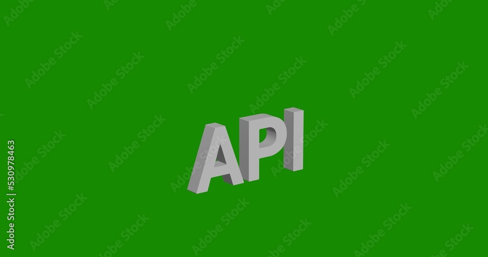 Isolated realistic white api symbol front view with shadow. 3d illustration on green chroma key background Isolated realistic white api symbol front view with shadow. 3d illustration on green chroma key background