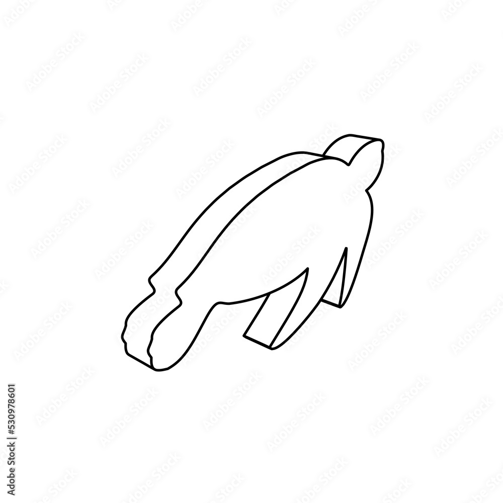The outline of a large sea turtle symbol is made with black lines. 3D view of the object in perspective. Vector illustration on white background The outline of a large sea turtle symbol is made with black lines. 3D view of the object in perspective. Vector illustration on white background
