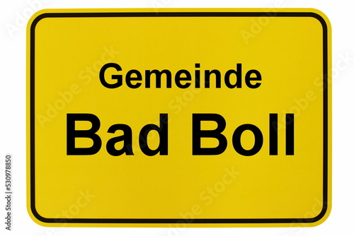 Illustration eines Ortsschildes der Gemeinde Bad Boll in Baden-Württemberg photo