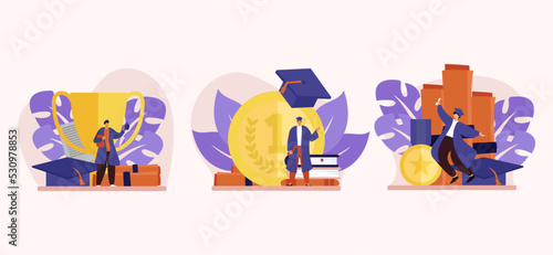 School Graduation Flat Bundle Design