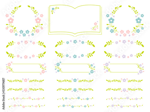 花の見出しフレームセット