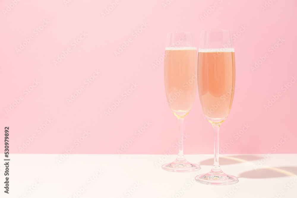 Concept of delicious alcohol drink, tasty Champagne