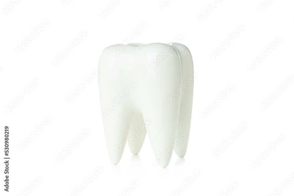 Concept of dental care, decorative tooth isolated on white background Concept of dental care, decorative tooth isolated on white background
