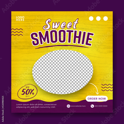 Editable square banners. Food instagram post template design. Suitable for Social Media Post Restaurant and culinary Promotion.