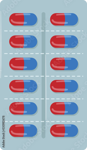 Antibiotic blister icon cartoon vector. Medicine tablet. Drug packing