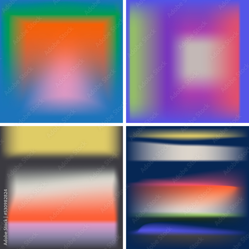 Multicolor abstract background. Vector gradient illustration. Set of 4 artwork.
