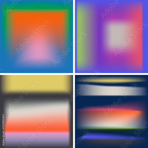 Multicolor abstract background. Vector gradient illustration. Set of 4 artwork.