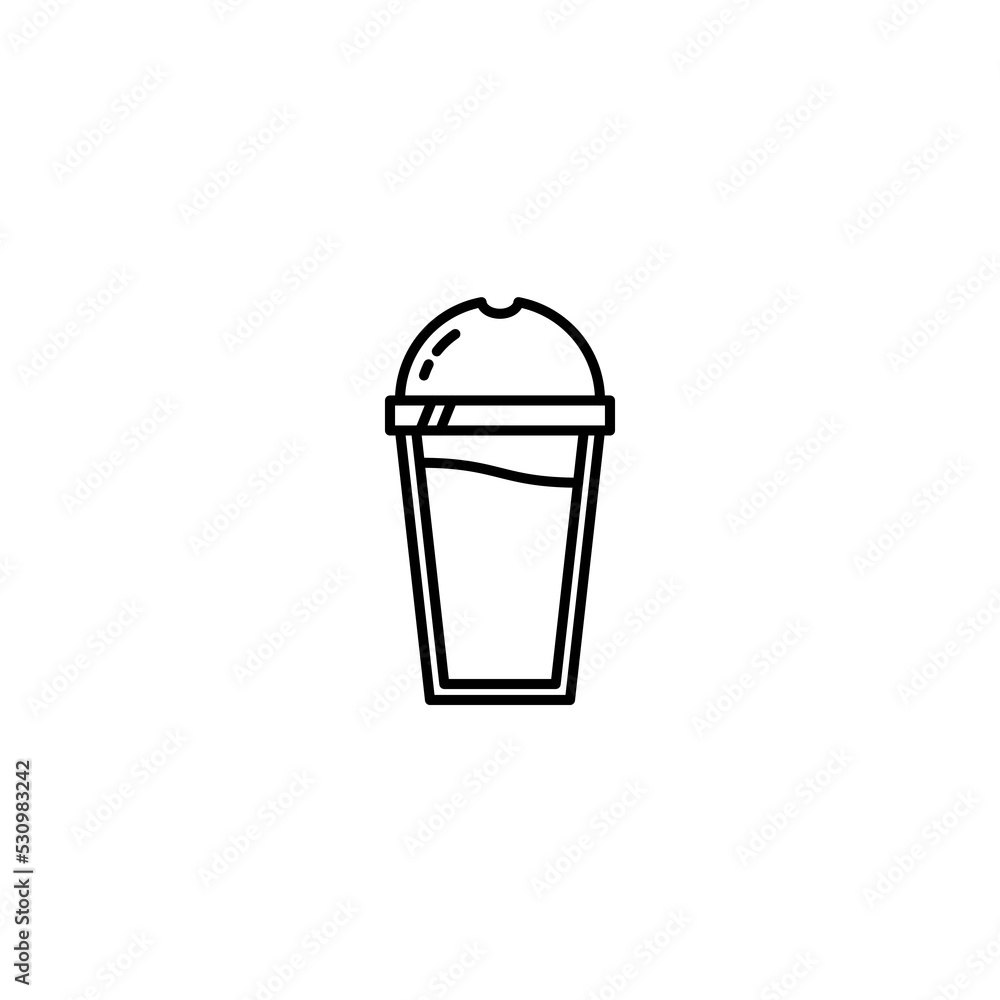 plastic ice glass icon with full filled with water on white background. simple, line, silhouette and clean style. black and white. suitable for symbol, sign, icon or logo plastic ice glass icon with full filled with water on white background. simple, line, silhouette and clean style. black and white. suitable for symbol, sign, icon or logo