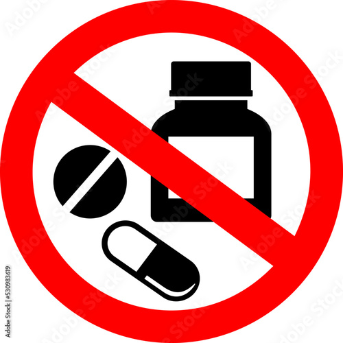 No drugs vector sign, don't use medicaments