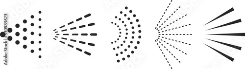 Water spray icons, deodorant or aerosol mist