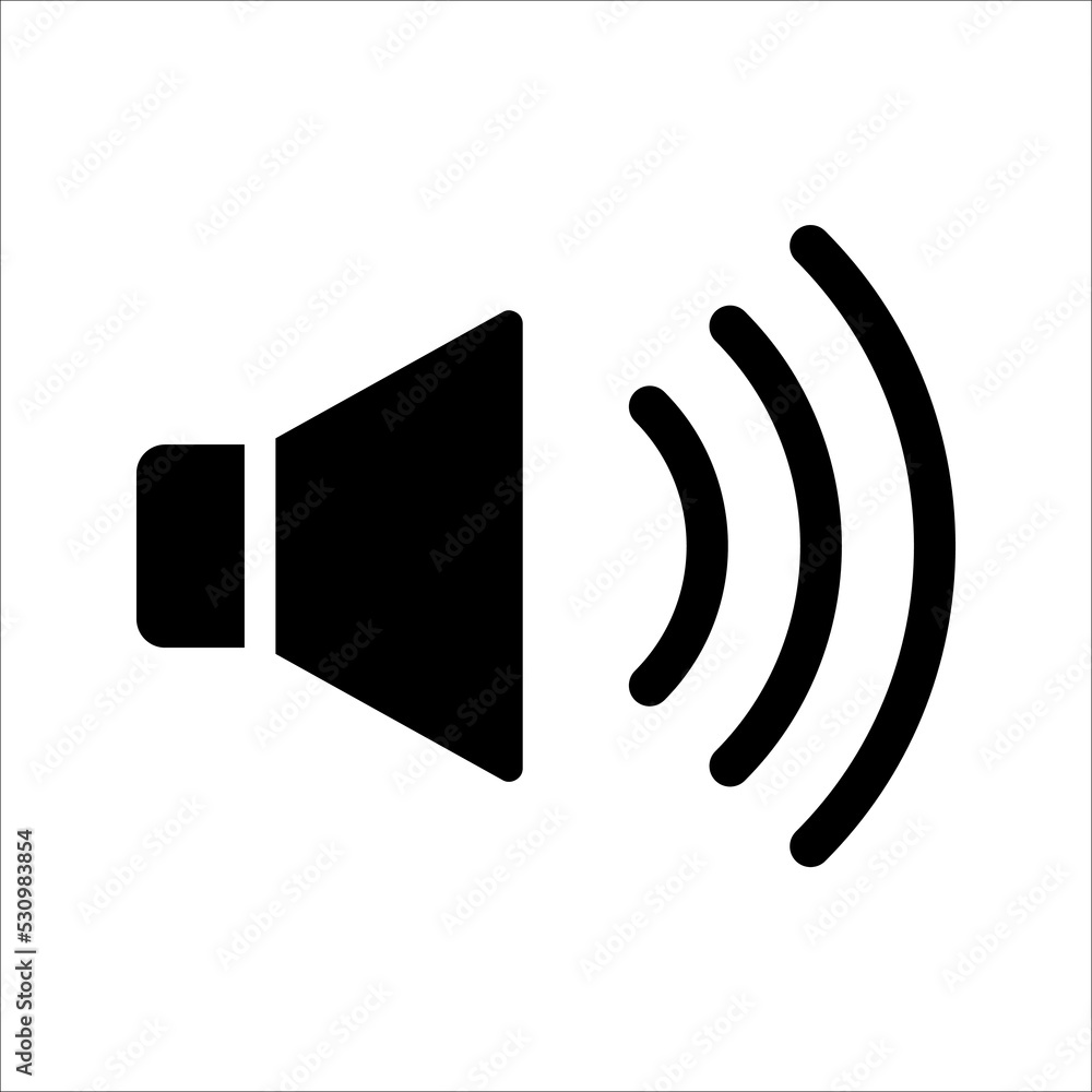 Speaker icon. volume icon. loudspeaker icon. sound symbol vector illustration on white background. EPS 10