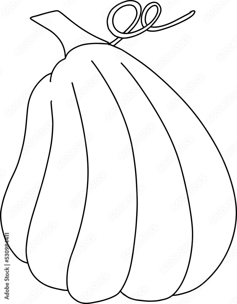 Isolated illustration of a pumpkin. Halloween lantern with a face. Jack o lantern