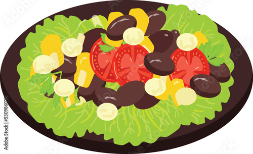 Mexican salad icon cartoon vector. Mexico food. Pepper sauce