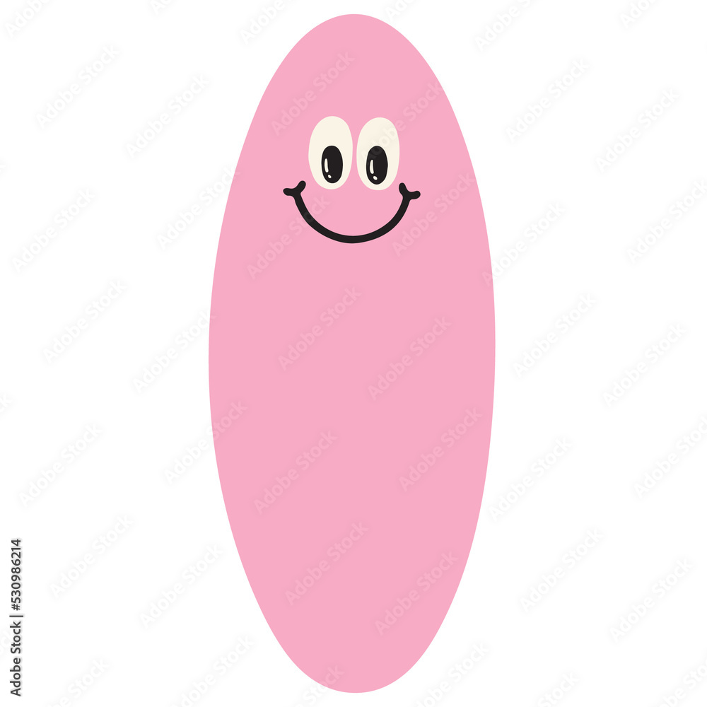 Oval shape vector illustration in cartoon character design Oval shape vector illustration in cartoon character design