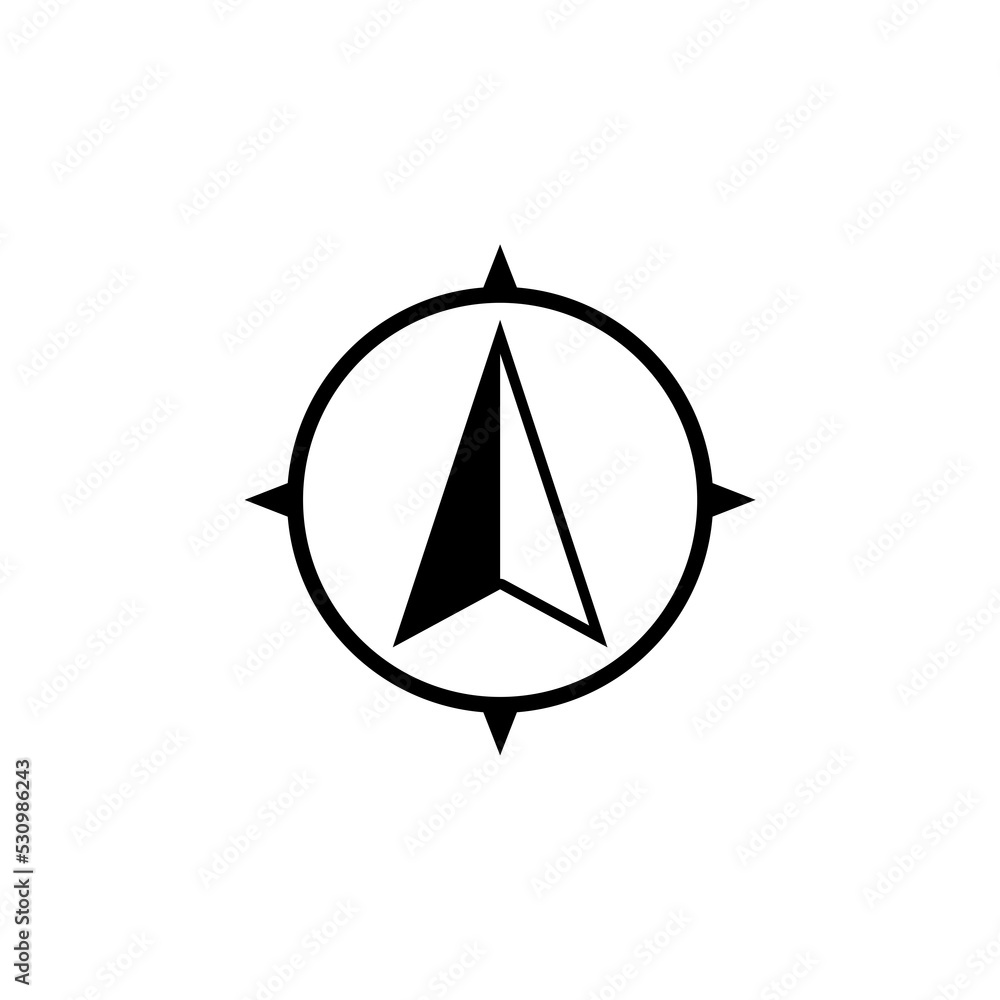 North symbol. Compass icon isolated on white background North symbol. Compass icon isolated on white background
