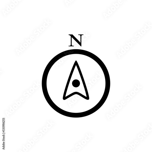 North symbol. Compass icon isolated on white background