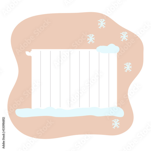 Frozen radiator. The concept of the energy crisis in Europe. Anti-Russian sanctions on the eve of winter. photo