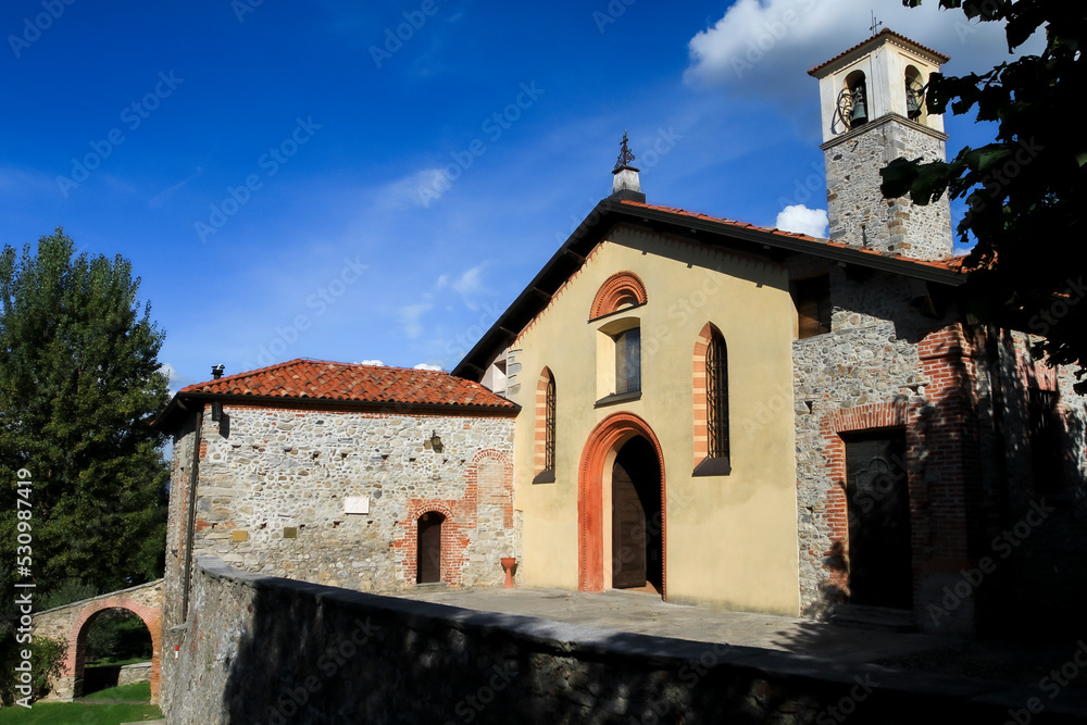 The old romanic church of Brunello village in Varese province, Italy