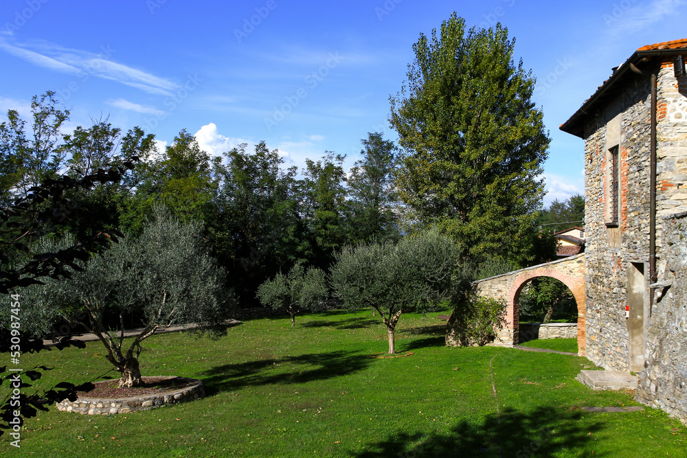 The old romanic church of Brunello village in Varese province, Italy