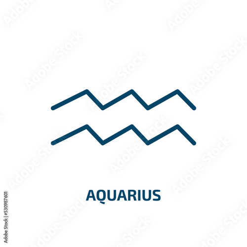 aquarius icon from zodiac collection. Thin linear aquarius, astrology, sagittarius outline icon isolated on white background. Line vector aquarius sign, symbol for web and mobile