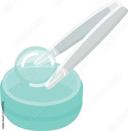 Take contact lens icon cartoon vector. Clean vision. Optical drop
