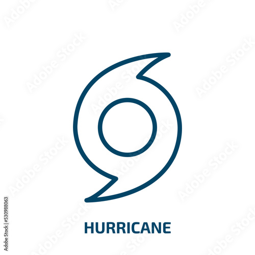 hurricane icon from weather collection. Thin linear hurricane, tornado, nature outline icon isolated on white background. Line vector hurricane sign, symbol for web and mobile