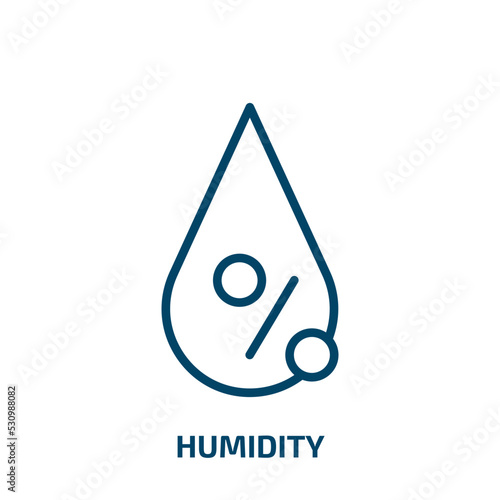 humidity icon from weather collection. Thin linear humidity, weather, drop outline icon isolated on white background. Line vector humidity sign, symbol for web and mobile