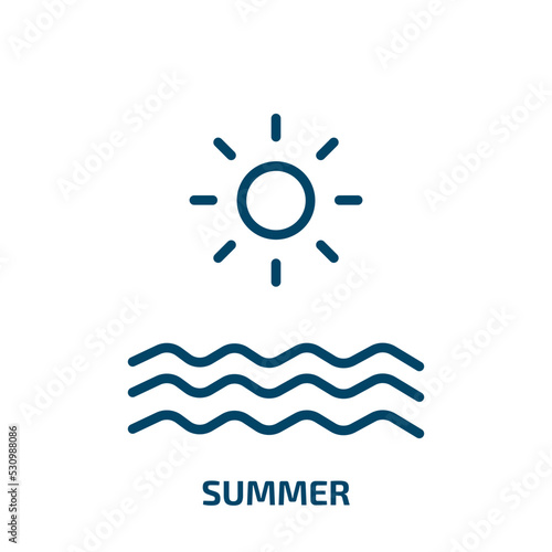 summer icon from weather collection. Thin linear summer, nature, tourism outline icon isolated on white background. Line vector summer sign, symbol for web and mobile